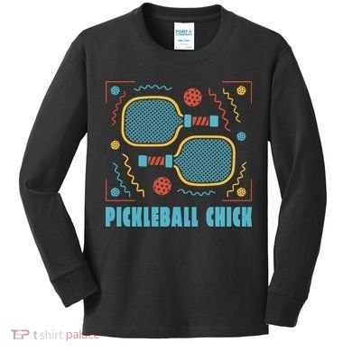 Pickleball Chick Kids Long Sleeve Shirt