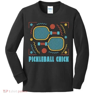 Pickleball Chick Kids Long Sleeve Shirt