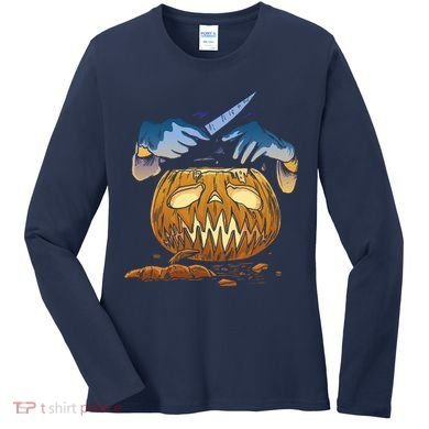 Pumpkin Carving Women's Long Sleeve Shirt