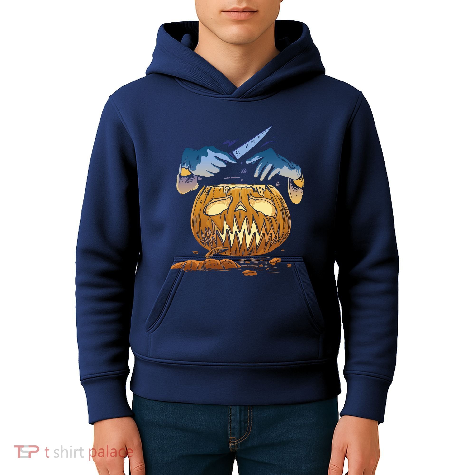 Pumpkin Carving Kids Hoodie