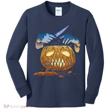 Pumpkin Carving Kids Long Sleeve Shirt