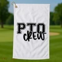 Pto Crew Parent Teacher Organization Golf Towel thumb 1