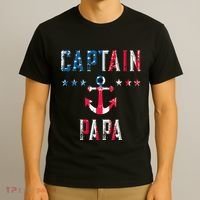 Patriotic C.A.P.T.A.I.N Papa American Superhero Us Flag T-Shirt thumb 3