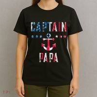 Patriotic C.A.P.T.A.I.N Papa American Superhero Us Flag T-Shirt thumb 4