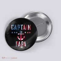 Patriotic C.A.P.T.A.I.N Papa American Superhero Us Flag Button thumb 0