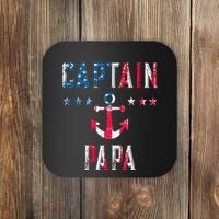 Patriotic C.A.P.T.A.I.N Papa American Superhero Us Flag Coaster thumb 0