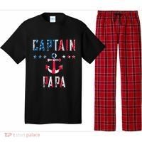 Patriotic C.A.P.T.A.I.N Papa American Superhero Us Flag Pajama Set thumb 0
