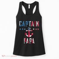 Patriotic C.A.P.T.A.I.N Papa American Superhero Us Flag Women's Tank Top thumb 0