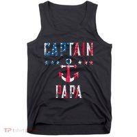 Patriotic C.A.P.T.A.I.N Papa American Superhero Us Flag Tank Top thumb 0