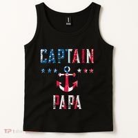 Patriotic C.A.P.T.A.I.N Papa American Superhero Us Flag Tank Top thumb 2