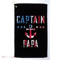 Patriotic C.A.P.T.A.I.N Papa American Superhero Us Flag Golf Towel thumb 0