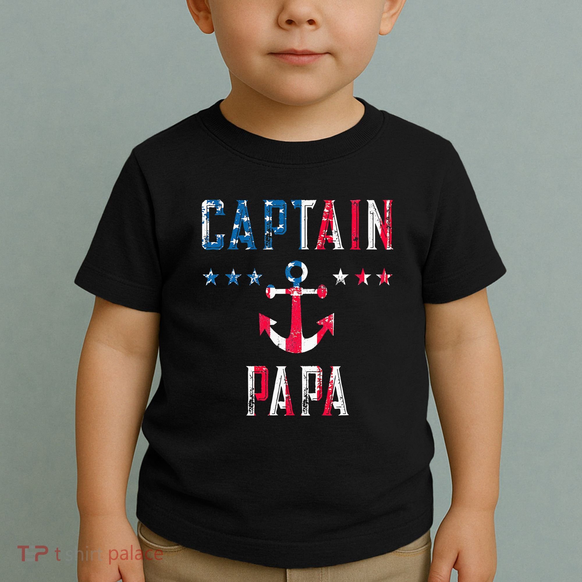 Patriotic C.A.P.T.A.I.N Papa American Superhero Us Flag Toddler T-Shirt