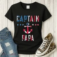 Patriotic C.A.P.T.A.I.N Papa American Superhero Us Flag Women's T-Shirt thumb 3