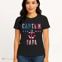 Patriotic C.A.P.T.A.I.N Papa American Superhero Us Flag Women's T-Shirt thumb 4