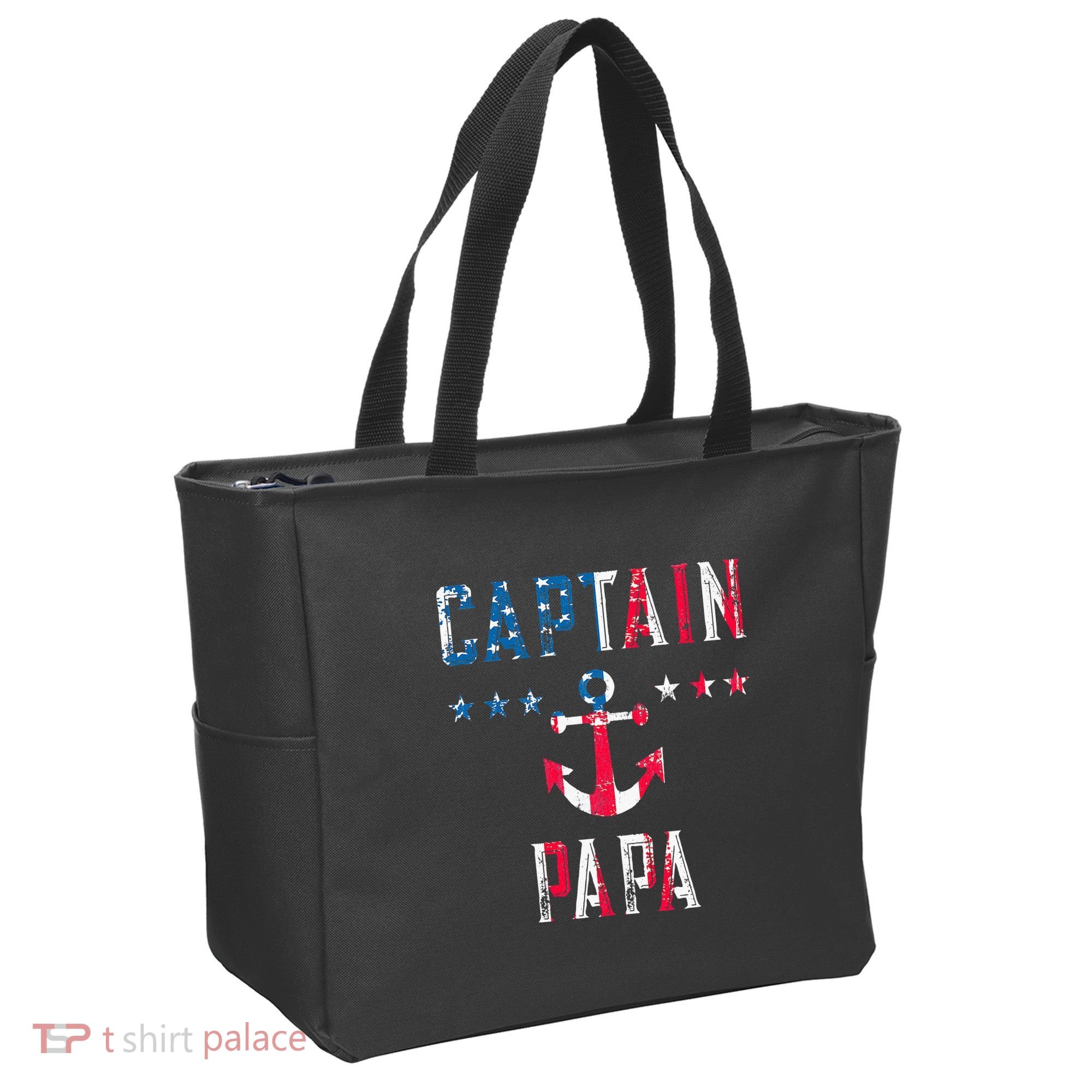 Patriotic C.A.P.T.A.I.N Papa American Superhero Us Flag Tote Bag