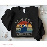 Paintball Cat Pew Pew Madafakas Crazy Cat Funny Paintball Sweatshirt thumb 2