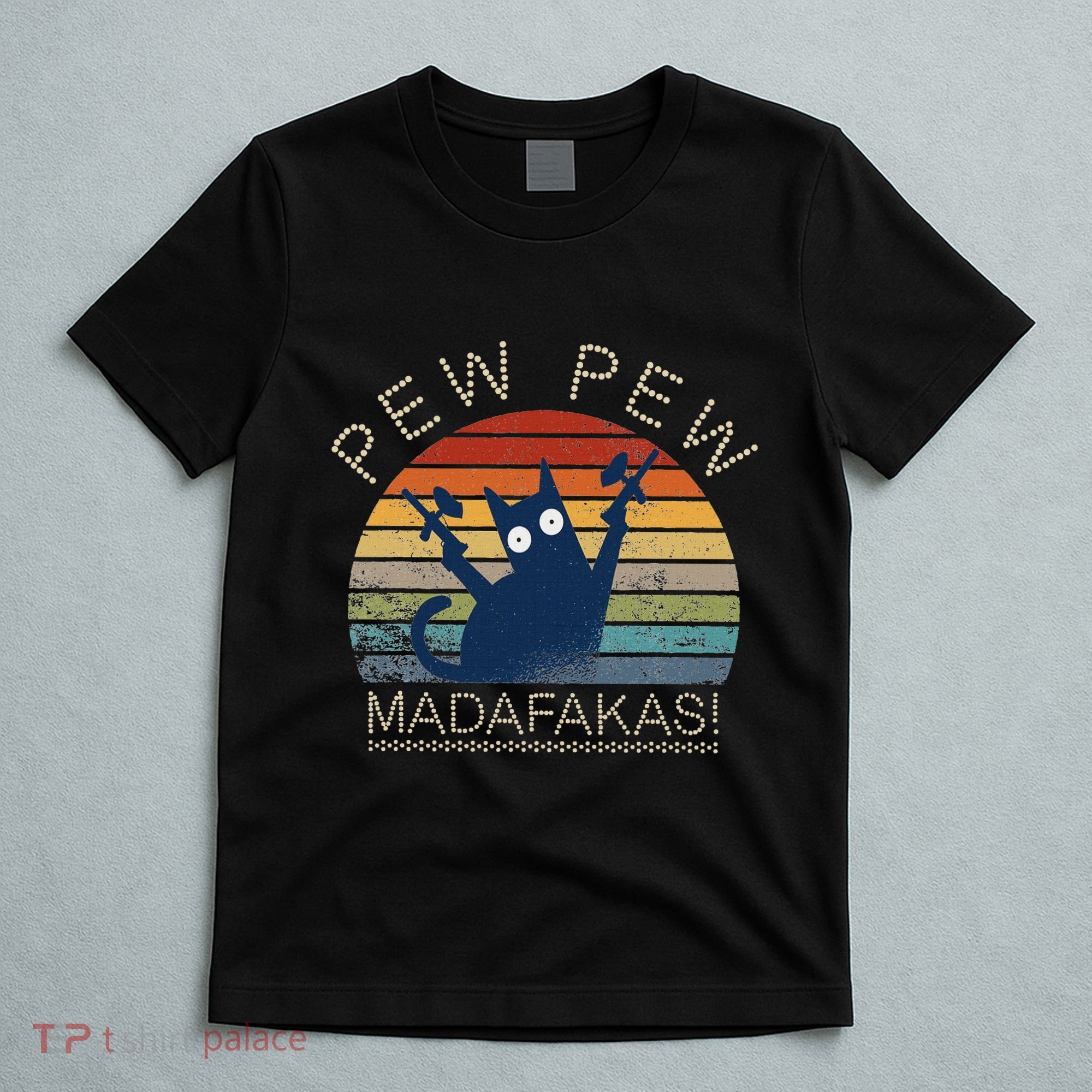 Paintball Cat Pew Pew Madafakas Crazy Cat Funny Paintball T-Shirt