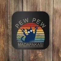 Paintball Cat Pew Pew Madafakas Crazy Cat Funny Paintball Coaster thumb 0