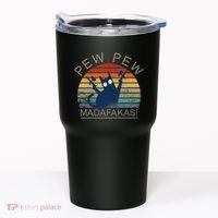 Paintball Cat Pew Pew Madafakas Crazy Cat Funny Paintball Tumbler thumb 0