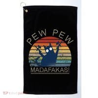 Paintball Cat Pew Pew Madafakas Crazy Cat Funny Paintball Golf Towel thumb 0