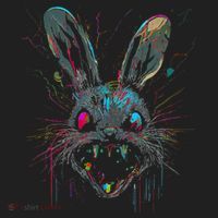Psycho Crazy Paint Bunny Horror Easter And Halloween Women's Sweatshirt thumb 2