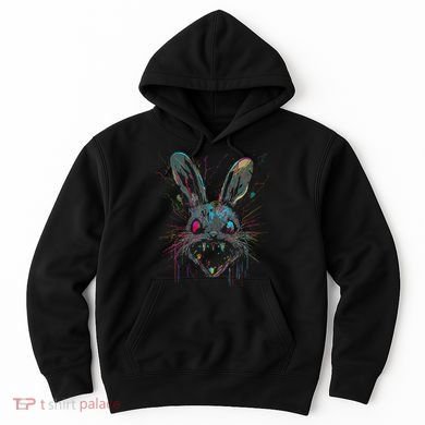 Psycho Crazy Paint Bunny Horror Easter And Halloween Hoodie
