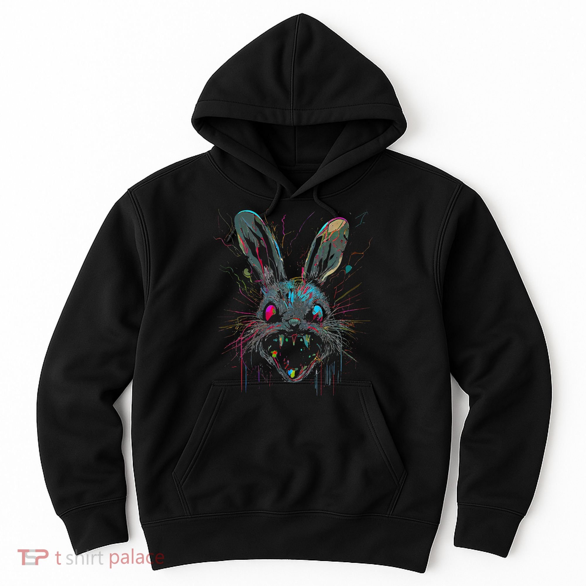 Psycho Crazy Paint Bunny Horror Easter And Halloween Hoodie