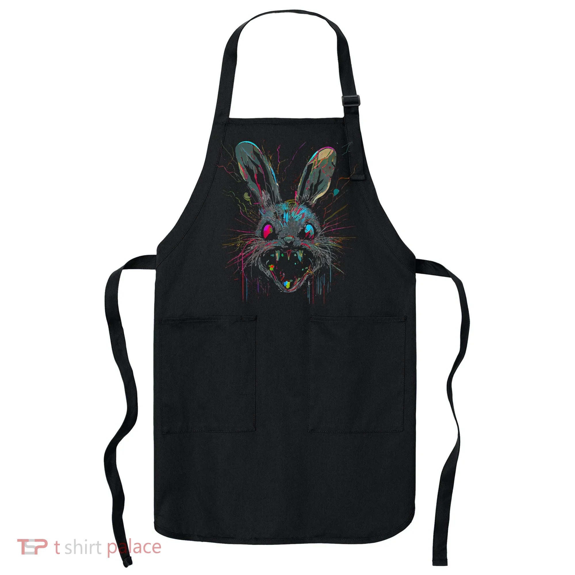 Psycho Crazy Paint Bunny Horror Easter And Halloween Apron