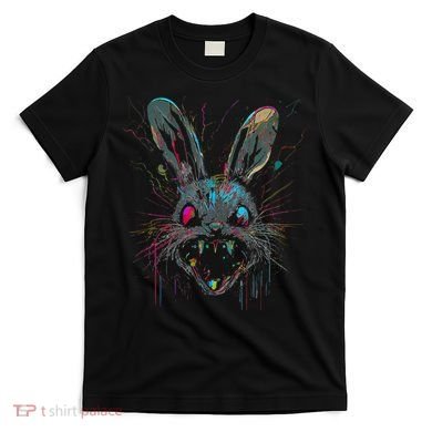 Psycho Crazy Paint Bunny Horror Easter And Halloween T-Shirt