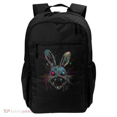 Psycho Crazy Paint Bunny Horror Easter And Halloween Backpack