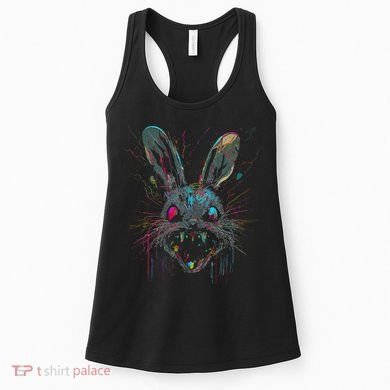 Psycho Crazy Paint Bunny Horror Easter And Halloween Women's Tank Top