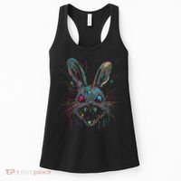 Psycho Crazy Paint Bunny Horror Easter And Halloween Women's Tank Top thumb 0
