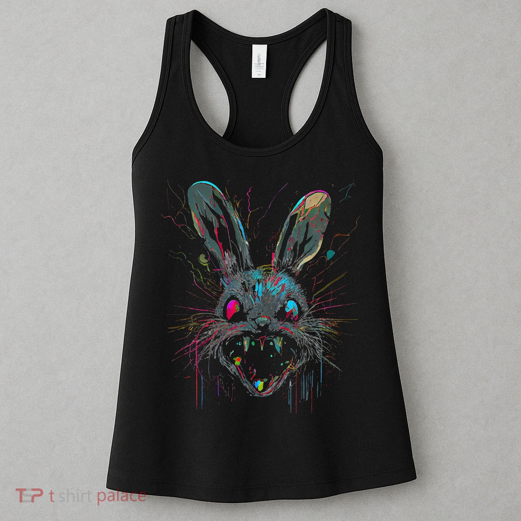 Psycho Crazy Paint Bunny Horror Easter And Halloween Women's Tank Top