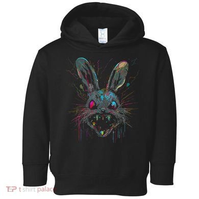 Psycho Crazy Paint Bunny Horror Easter And Halloween Toddler Hoodie