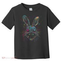 Psycho Crazy Paint Bunny Horror Easter And Halloween Toddler T-Shirt thumb 0
