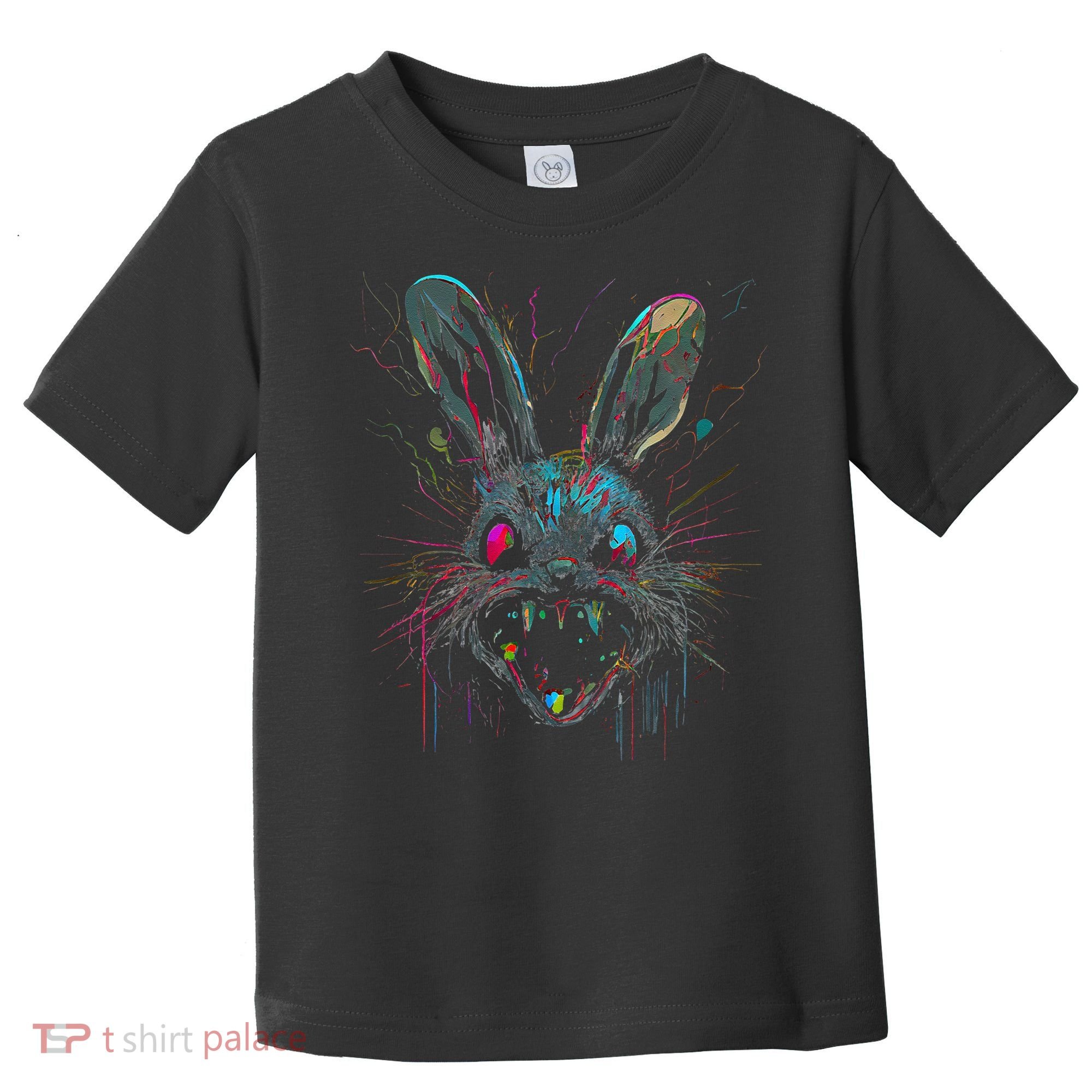Psycho Crazy Paint Bunny Horror Easter And Halloween Toddler T-Shirt