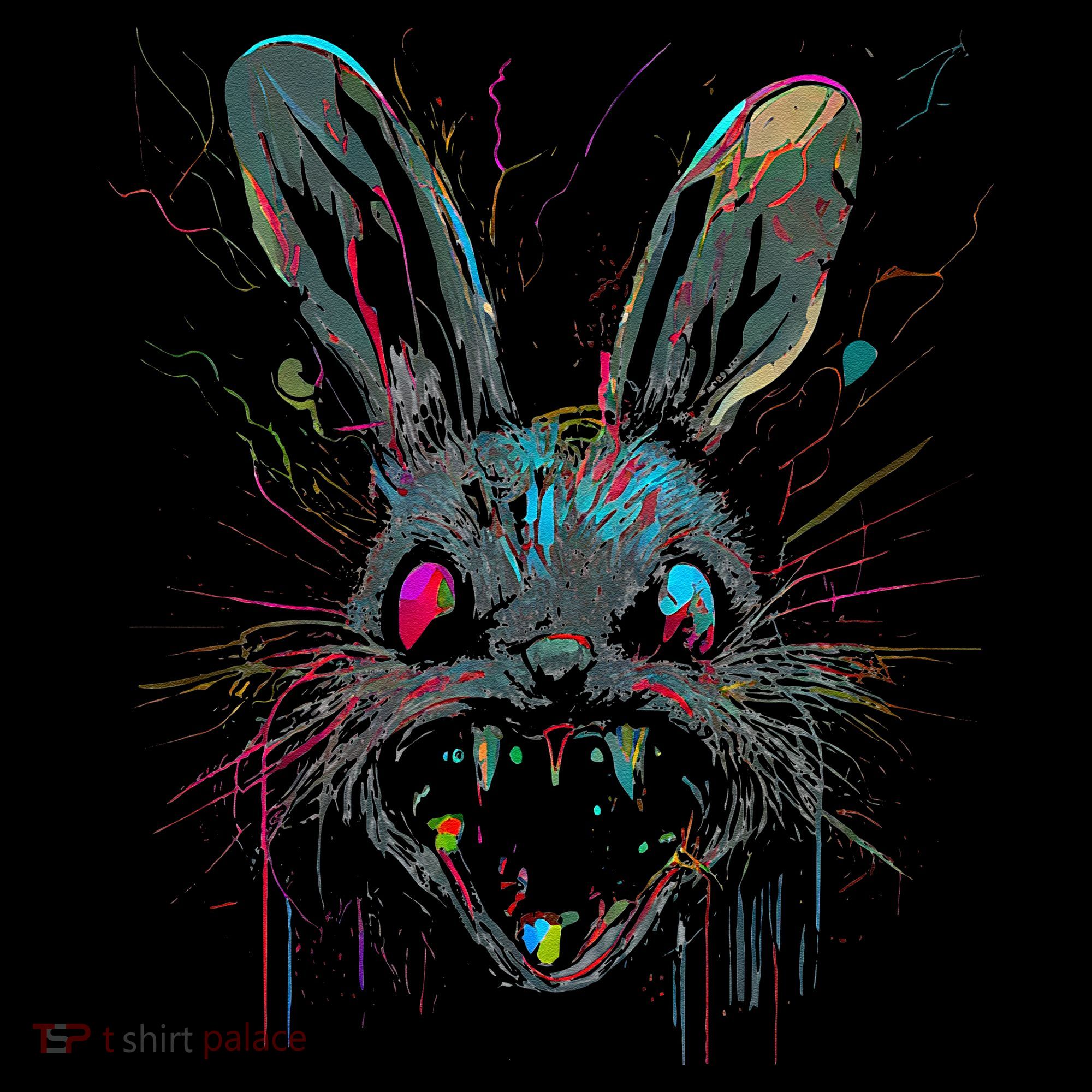 Psycho Crazy Paint Bunny Horror Easter And Halloween Toddler T-Shirt