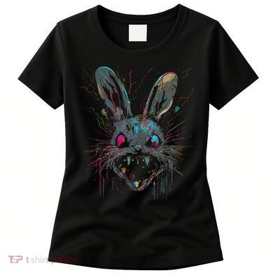 Psycho Crazy Paint Bunny Horror Easter And Halloween Women's T-Shirt
