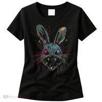 Psycho Crazy Paint Bunny Horror Easter And Halloween Women's T-Shirt thumb 0