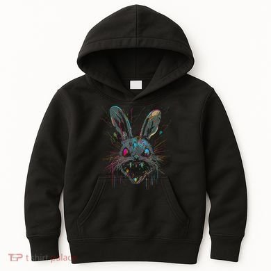 Psycho Crazy Paint Bunny Horror Easter And Halloween Kids Hoodie