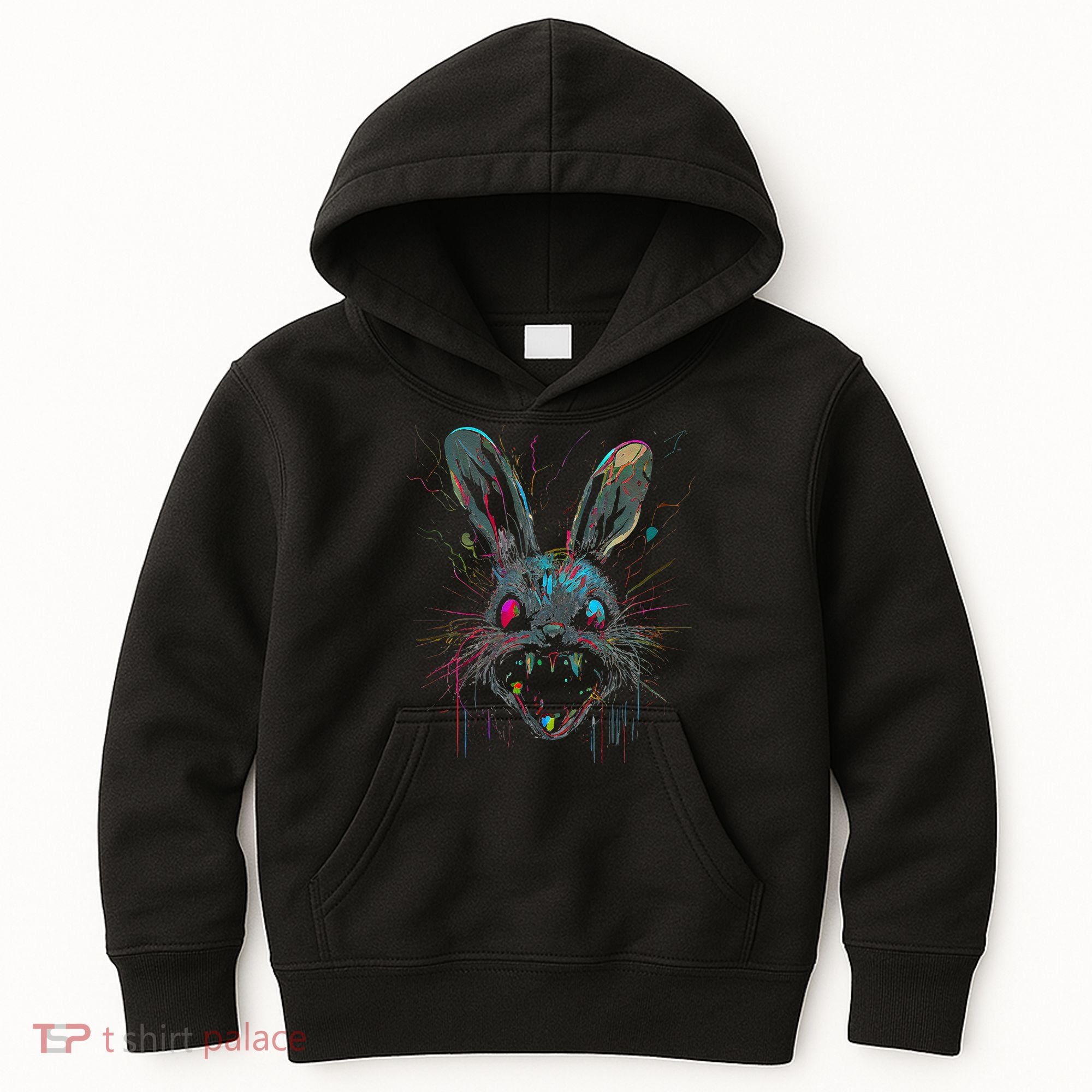 Psycho Crazy Paint Bunny Horror Easter And Halloween Kids Hoodie