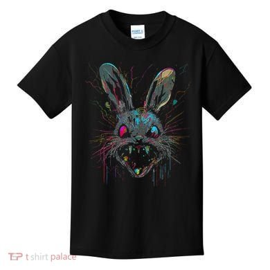 Psycho Crazy Paint Bunny Horror Easter And Halloween Kids T-Shirt