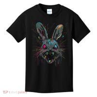 Psycho Crazy Paint Bunny Horror Easter And Halloween Kids T-Shirt thumb 0