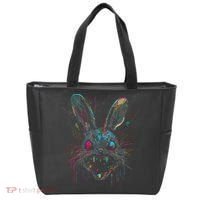 Psycho Crazy Paint Bunny Horror Easter And Halloween Tote Bag thumb 0