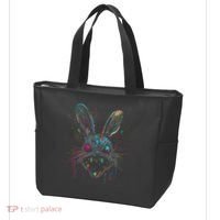 Psycho Crazy Paint Bunny Horror Easter And Halloween Tote Bag thumb 3