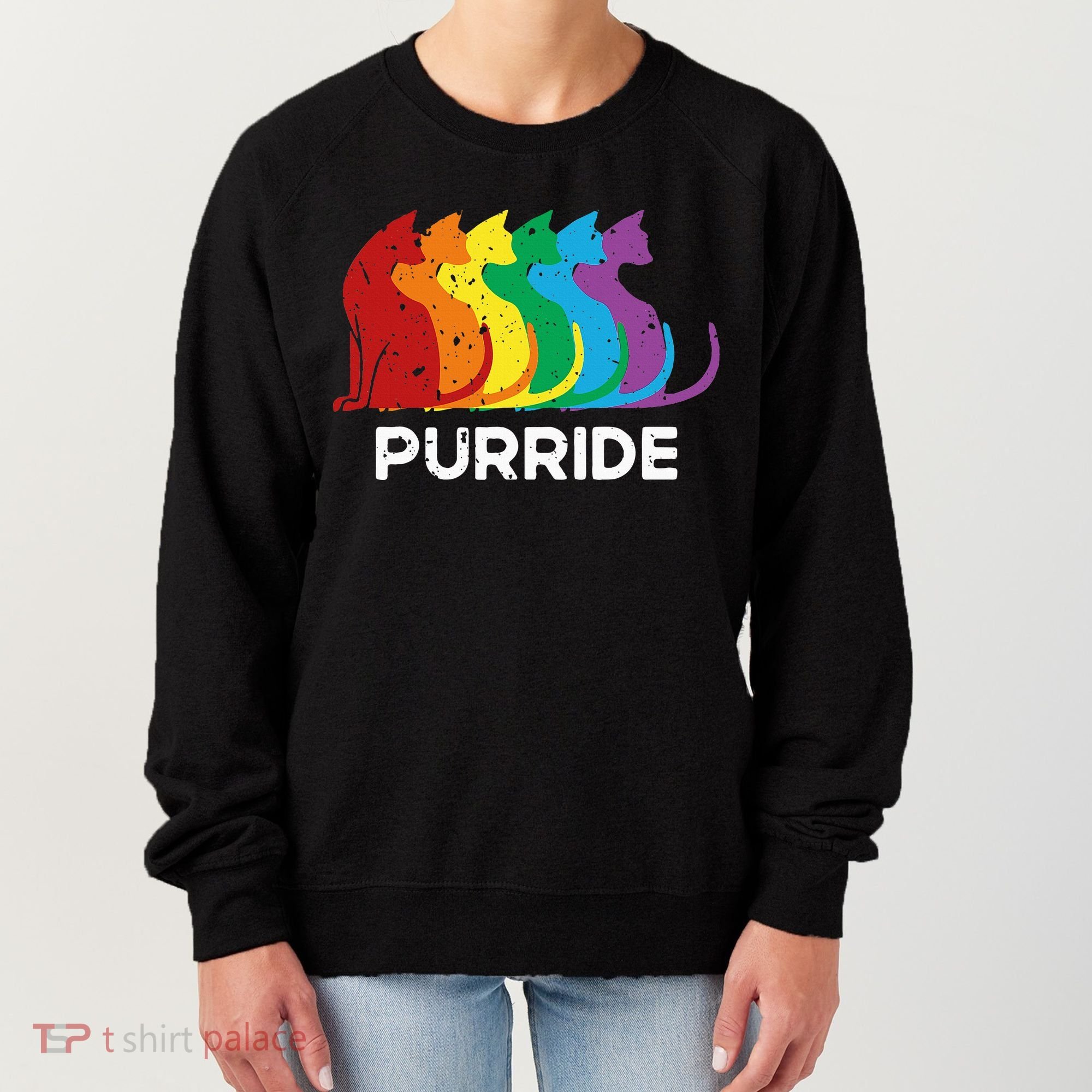 Purride Cat Pride Ally Lgbt Community Rainbow Pride Women's Sweatshirt