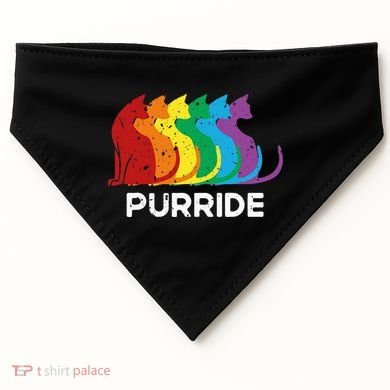 Purride Cat Pride Ally Lgbt Community Rainbow Pride USA-Made Doggie Bandana