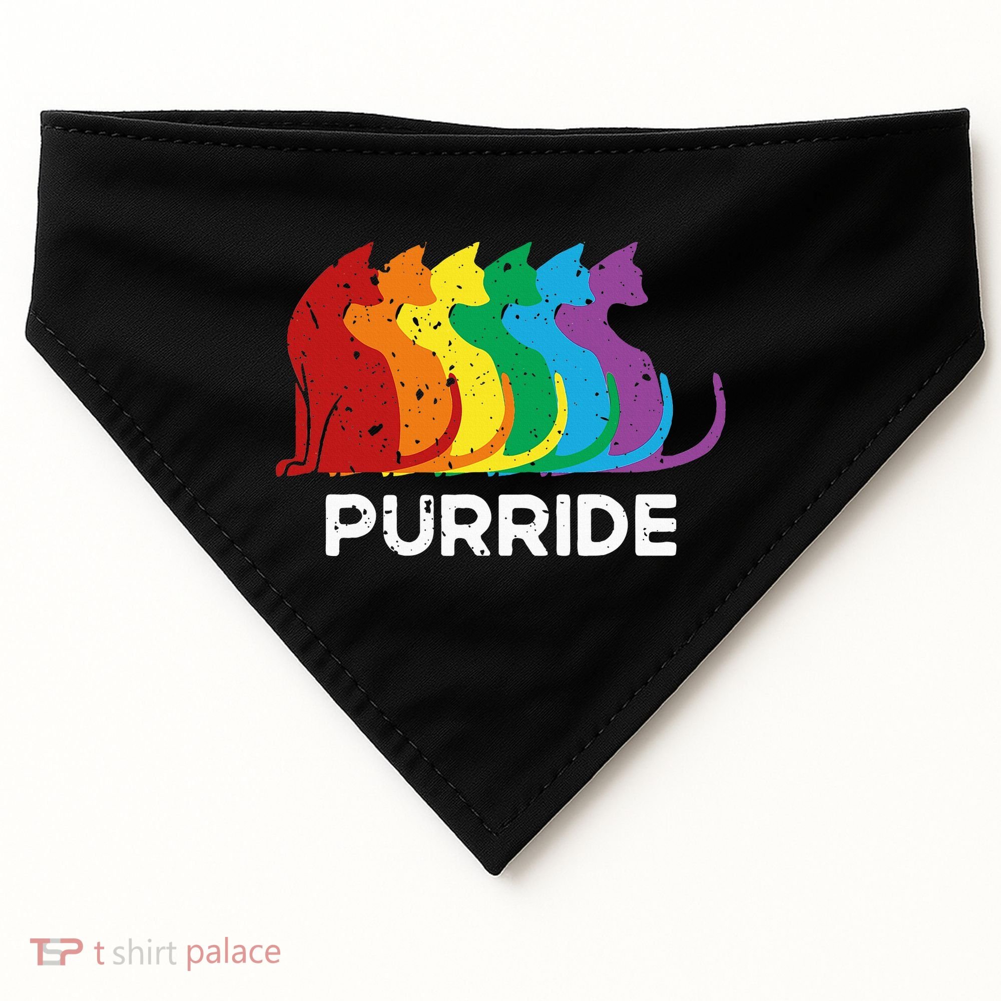 Purride Cat Pride Ally Lgbt Community Rainbow Pride USA-Made Doggie Bandana