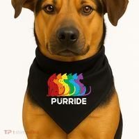 Purride Cat Pride Ally Lgbt Community Rainbow Pride USA-Made Doggie Bandana thumb 1