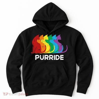 Purride Cat Pride Ally Lgbt Community Rainbow Pride Hoodie